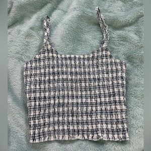 Blue and white John Galt tank top